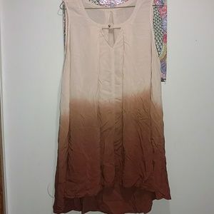 Pink ombre high low tank top